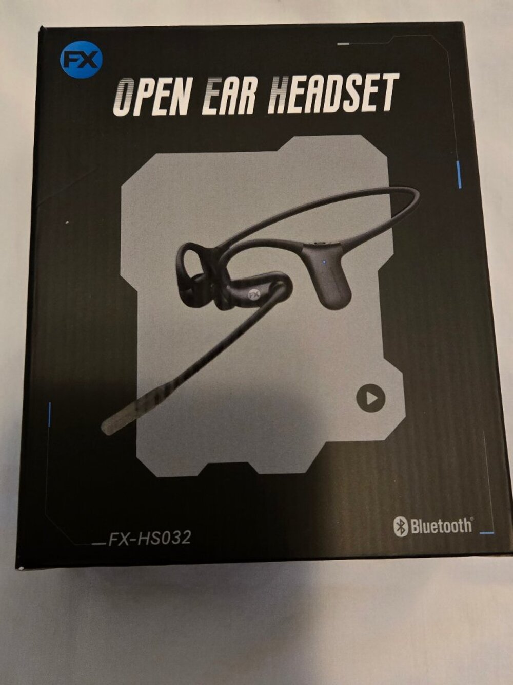 Open Ear Headphones with Mic, Bluetooth Headphones with MicMute-Matte Black New*